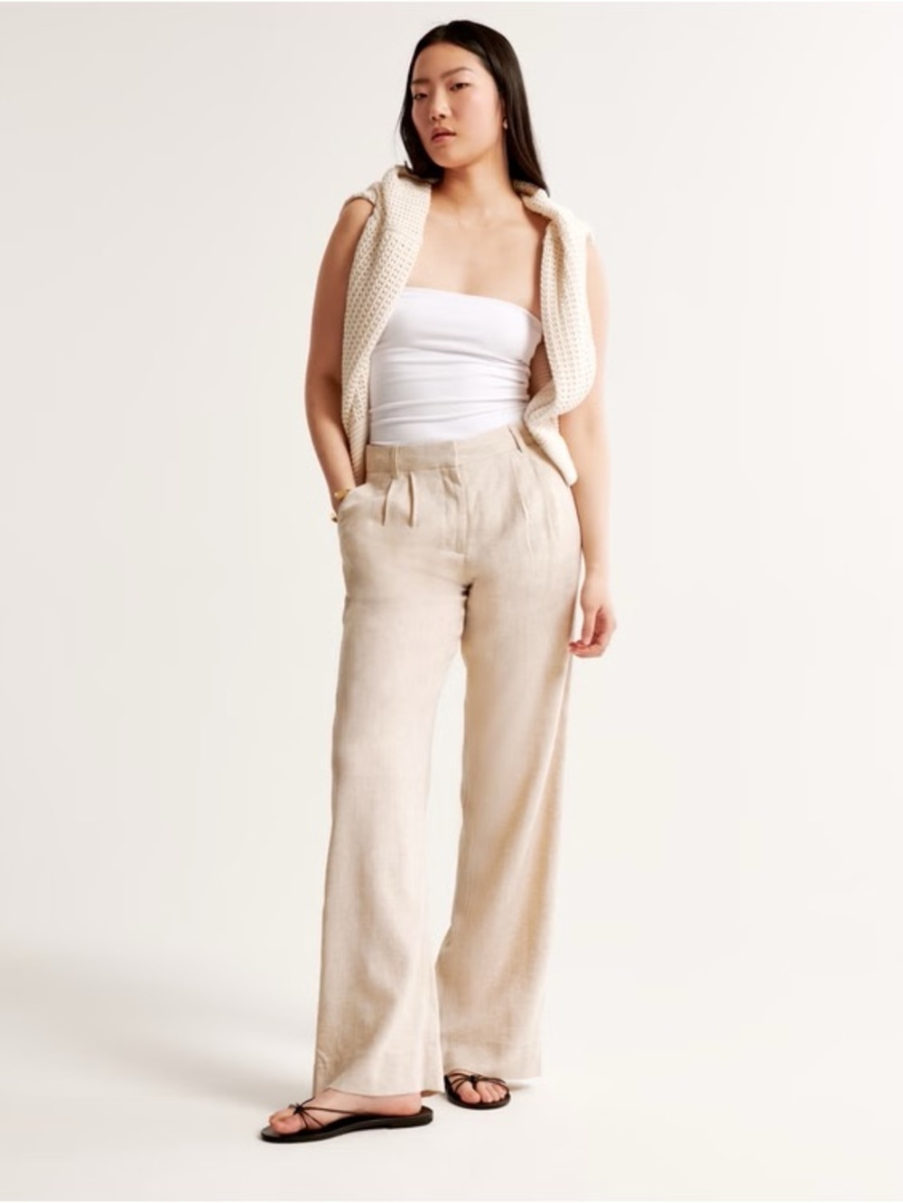 Abercrombie & Fitch Linen Blend Sloane Trouser Pants Small